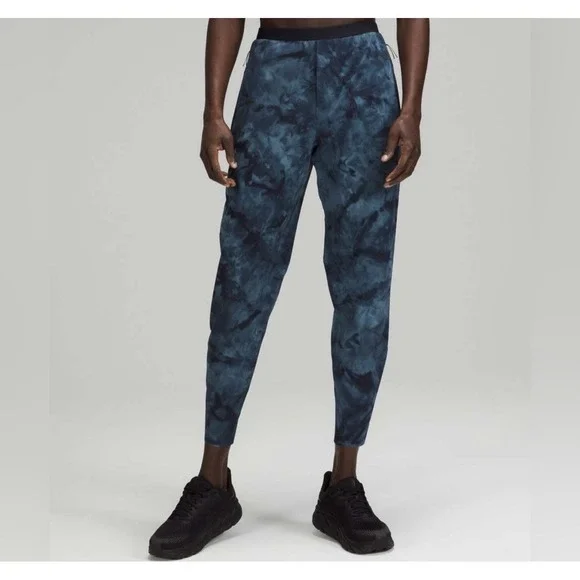 Lululemon Mens Run State Jogger Pants Tidal Dye River Blue Classic Navy Small S - Picture 1 of 10